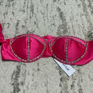 Nasty Gal Diamante Embellished Cup Off The Shoulder Top Barbiecore